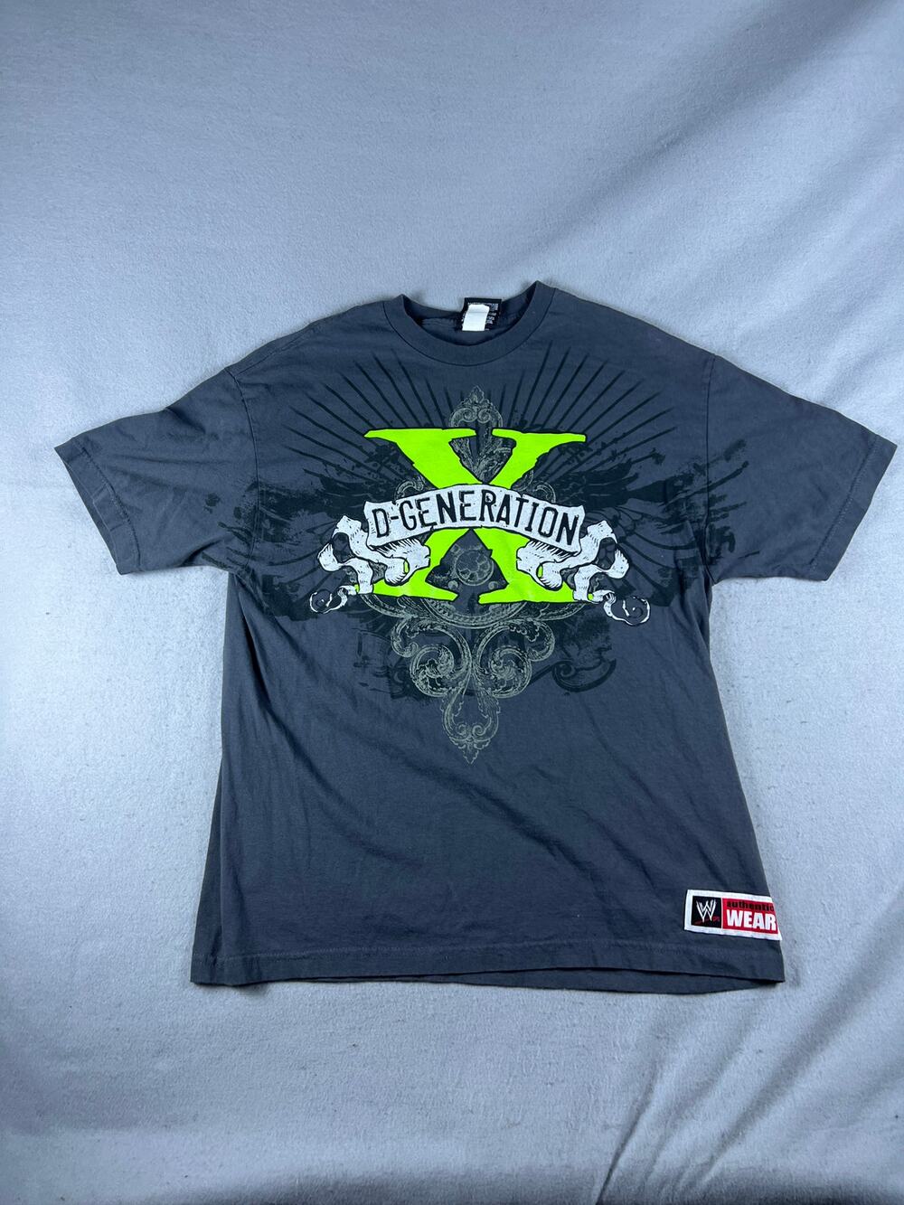 WWE Authentic T-Shirt Mens XL Black D-Generation X Banned Spellout Graphics Tee